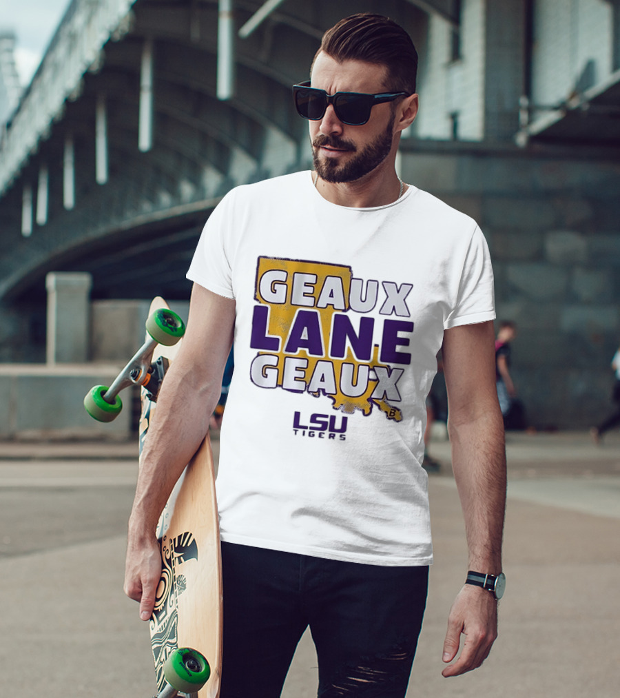 Geaux Lane Geaux LSU Tigers Louisiana State University Map T-Shirt