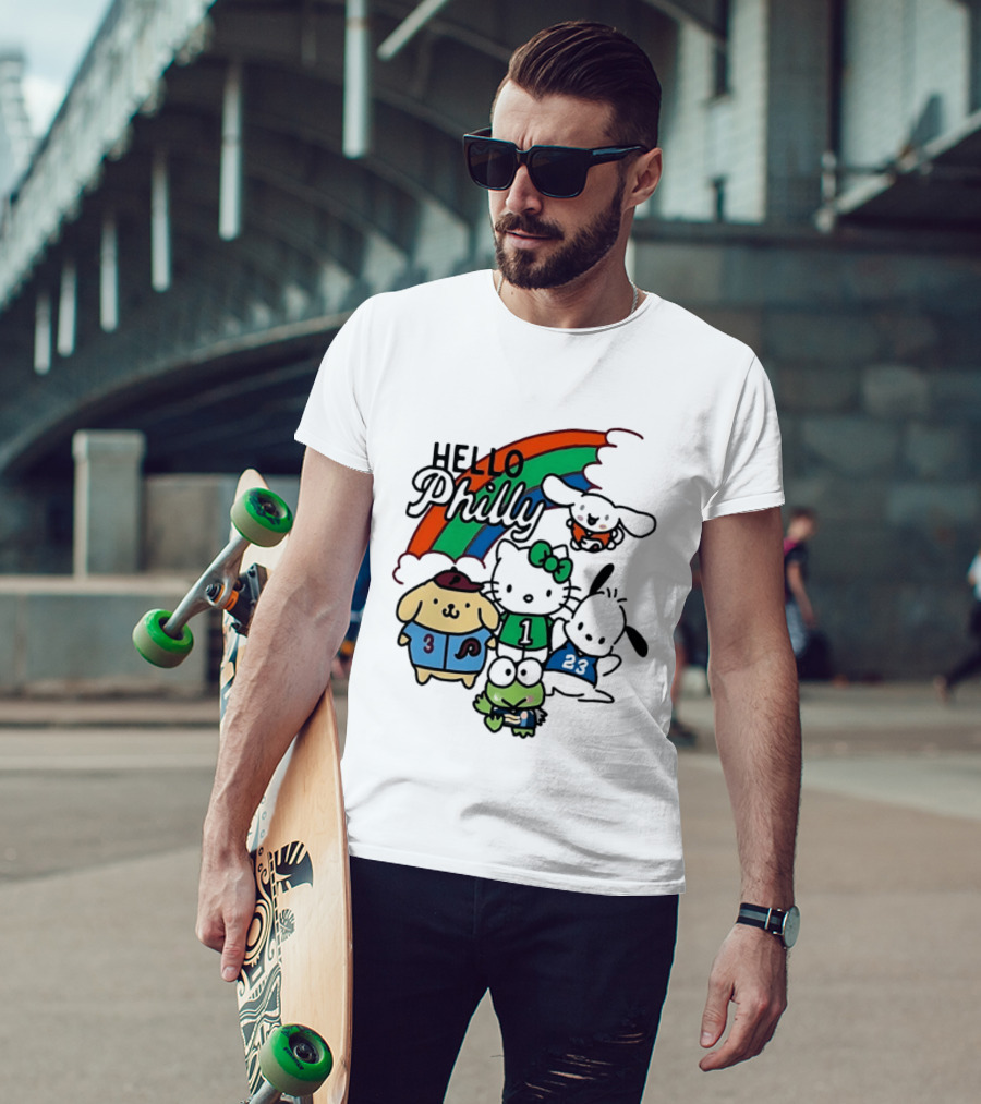 Hello Philly Sanrio Characters Rainbow Sports Team T-Shirt