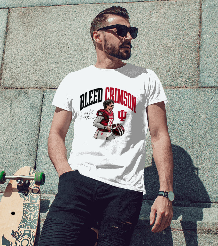 Bleed Crimson Indiana Josh Hoover IU Football T-Shirt
