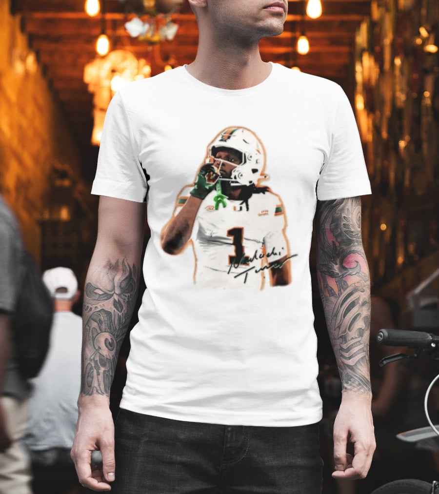 Miami Hurricanes Malachi Toney Player Photo Orange Glow NCAA Acc T-Shirt
