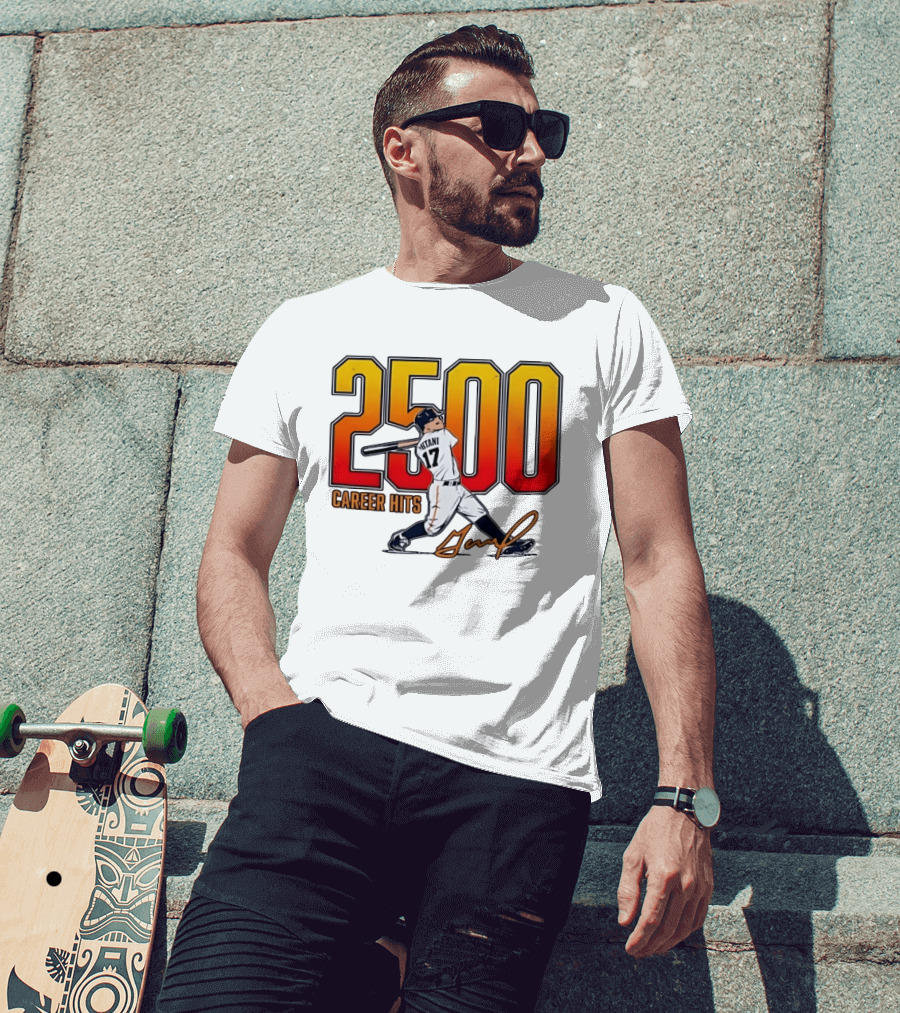 Shohei Ohtani 2500 Career Hits 17 Baseball Player Signature T-Shirt