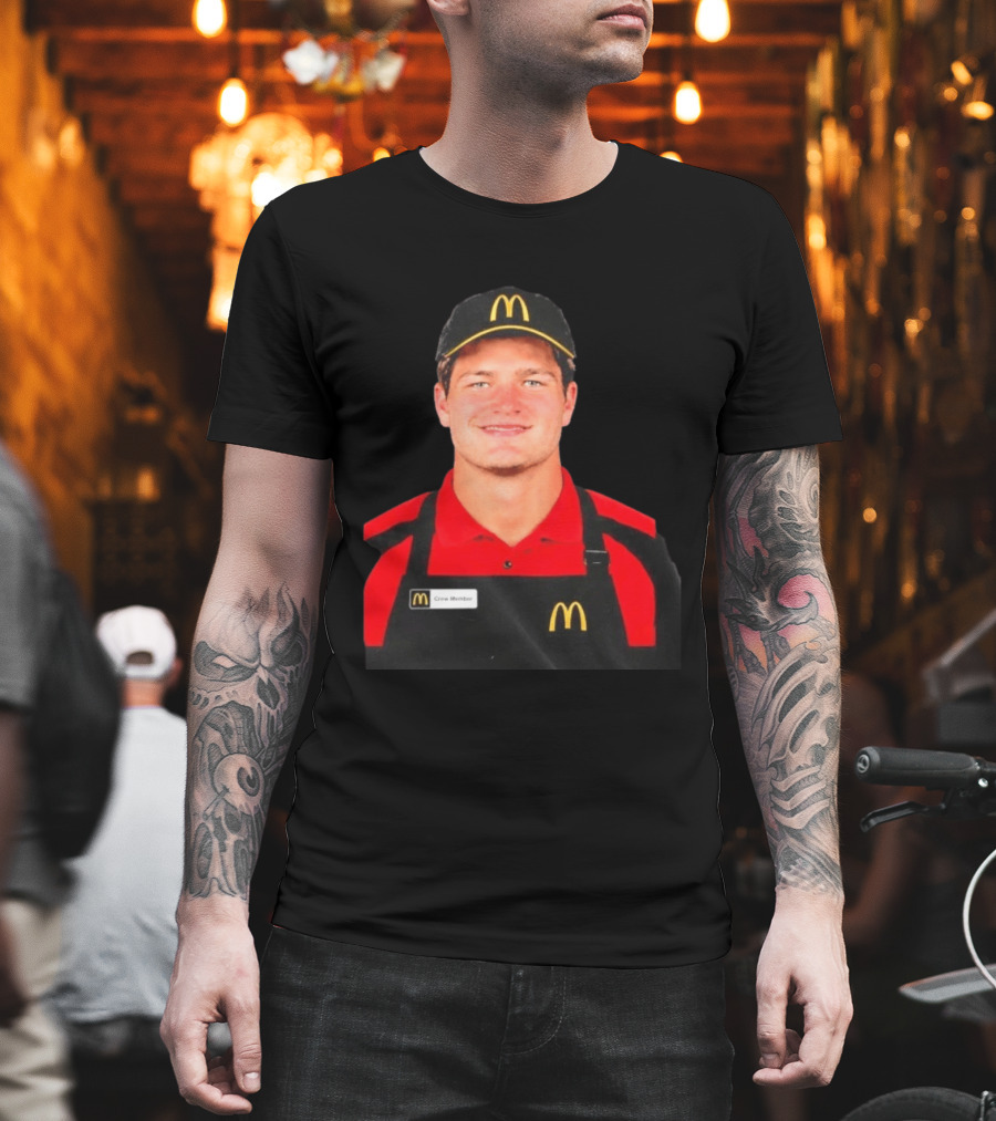Drake Maye McDonald's Crew Member Uniform New England Patriots T-Shirt