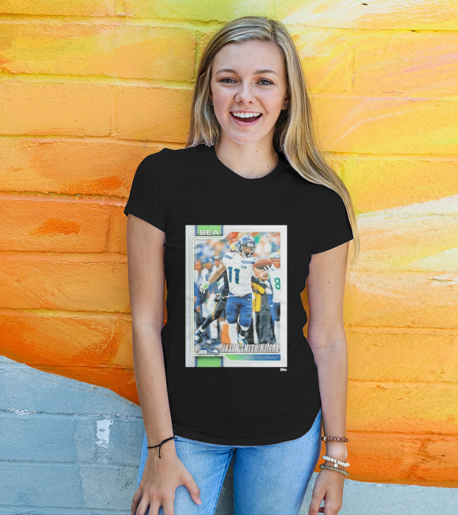 SEA Seahawks Jaxon Smith Njigba Topps Wide Receiver Trading Card T-Shirt