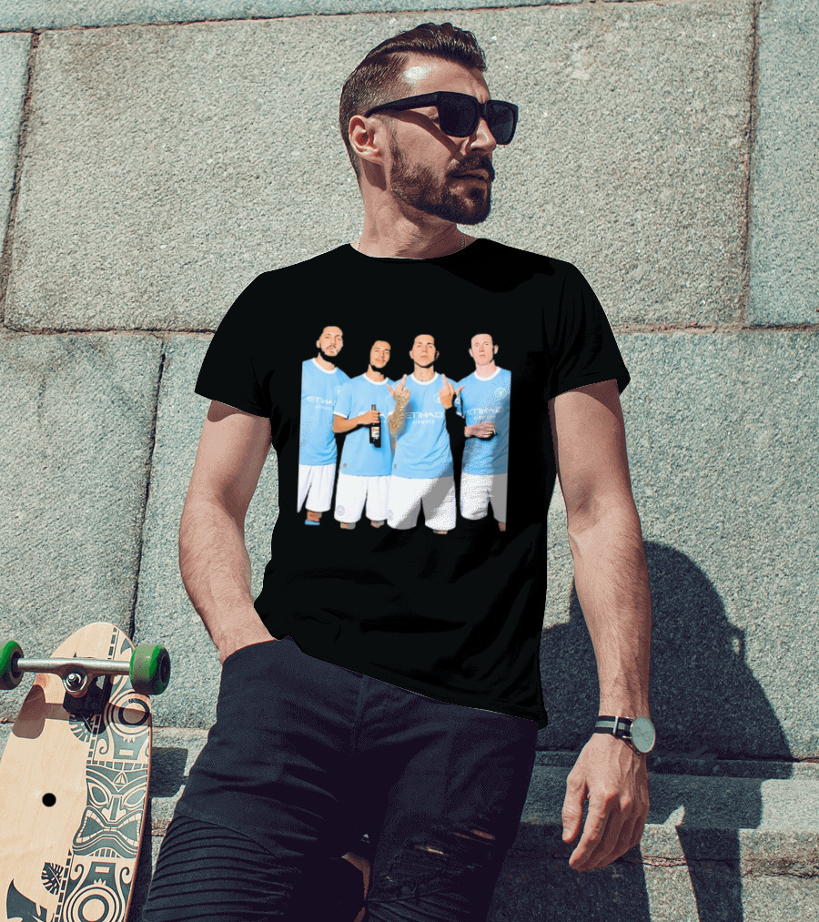 Manchester City Etihad Airways Kit Players Bottle Pose T-Shirt