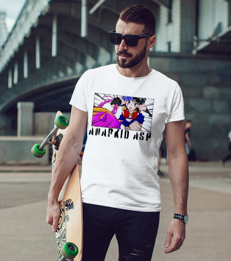 Anarkid Ash Sailor Moon Anime Punk Fighter In Action T-Shirt