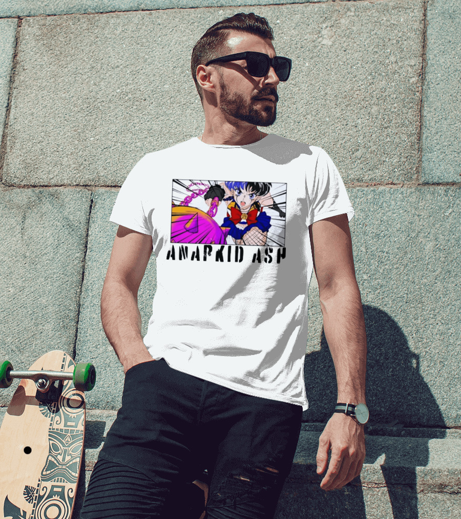 Anarkid Ash Sailor Moon Anime Punk Fighter In Action T-Shirt