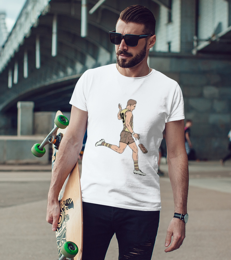 Jack Gunston Number 19 Kicking Hawthorn Hot Dog T-Shirt