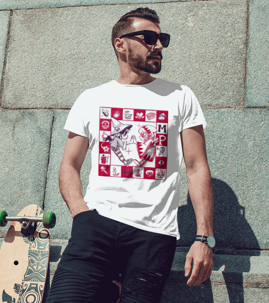 MP Witch And Angel Character Duo Board Game Square T-Shirt