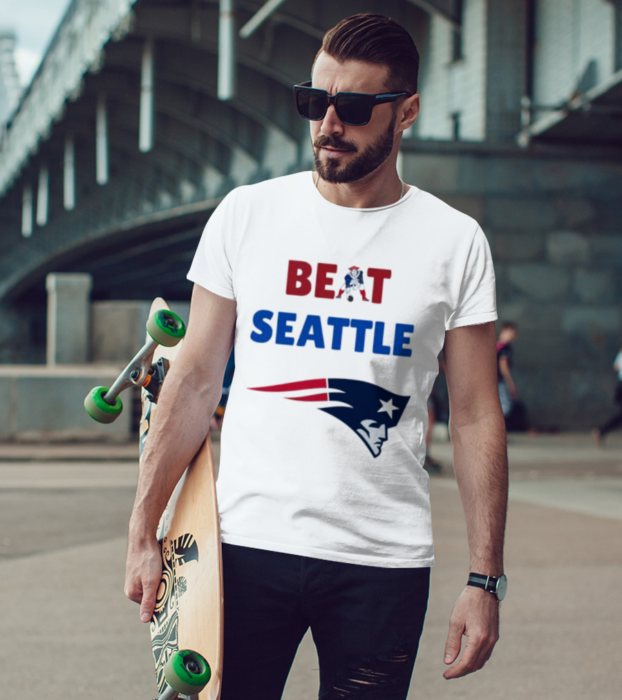 Beat Seattle New England Patriots Football Fan Gear T-Shirt