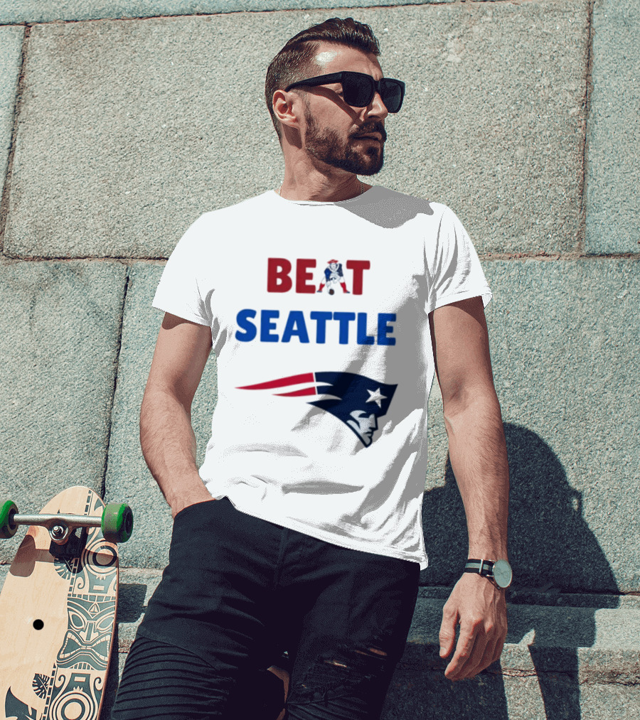 Beat Seattle New England Patriots Football Fan Gear T-Shirt