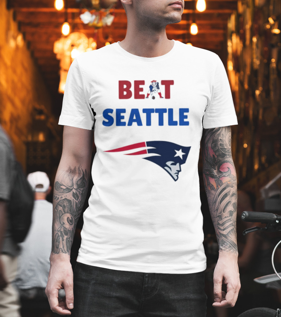 Beat Seattle New England Patriots Football Fan Gear T-Shirt