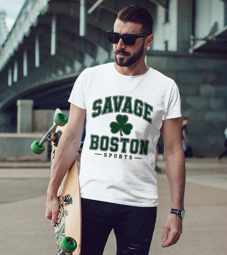 Savage Boston Sports Shamrock Bold Green T-Shirt