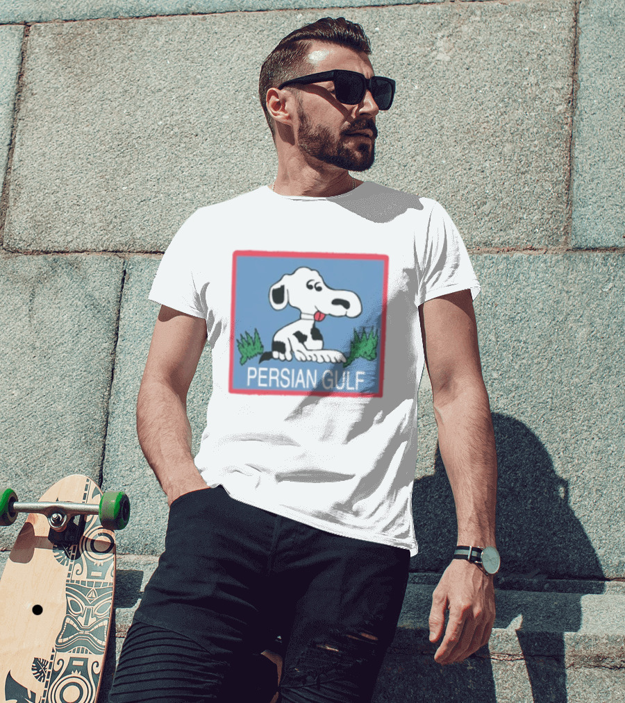 Snoopy Persian Gulf Camouflage Peanuts Cartoon T-Shirt