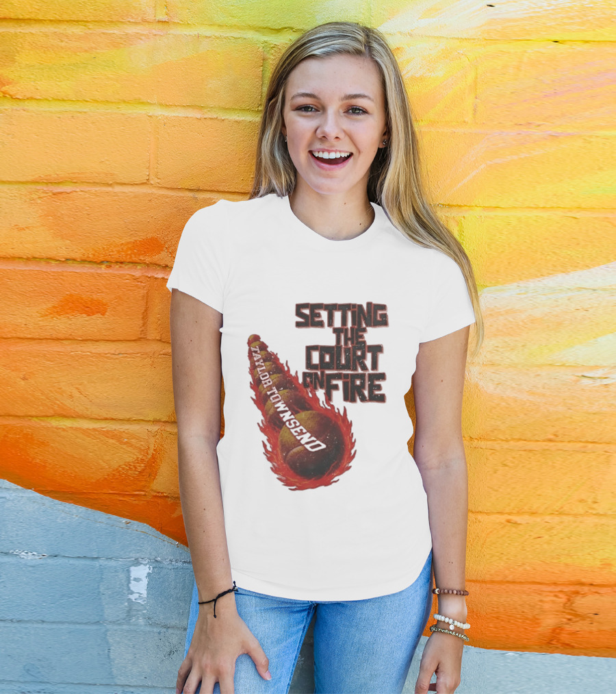 Taylor Townsend Setting The Court On Fire Tennis Flameball T-Shirt