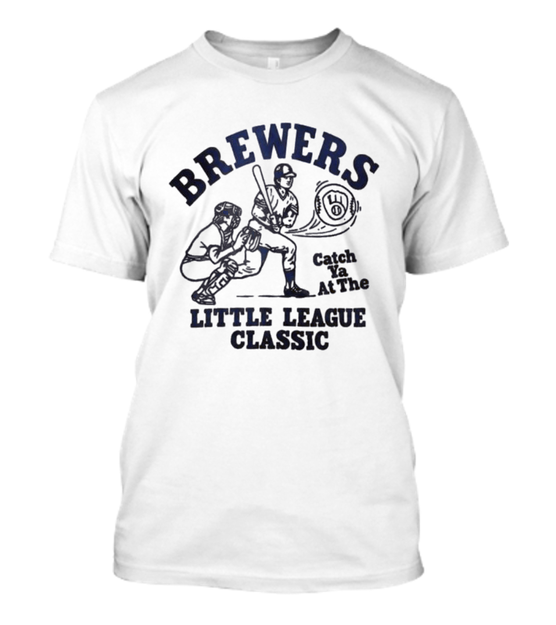 Brewers Catch Ya At The Little League Classic 2026 Batter And Catcher Baseball Scene T-Shirt