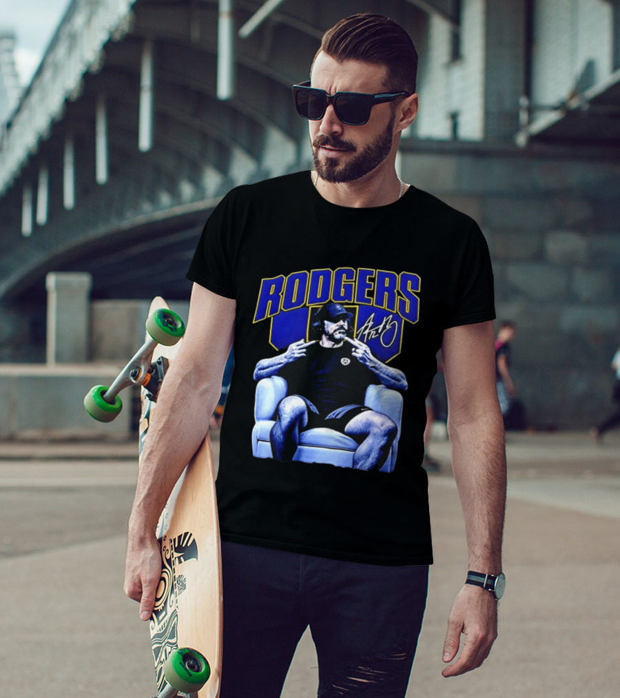 Rodgers Aaron Rodgers Signed Pittsburgh Steelers Quarterback Icon Armchair T-Shirt