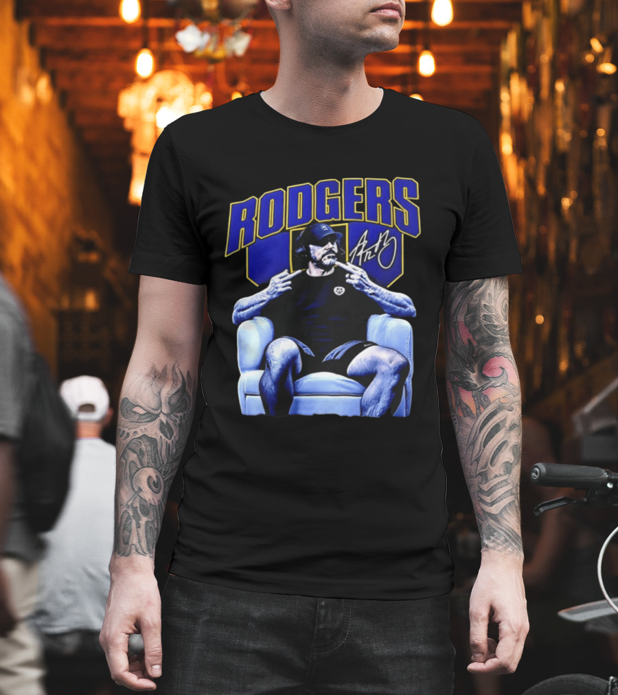 Rodgers Aaron Rodgers Signed Pittsburgh Steelers Quarterback Icon Armchair T-Shirt
