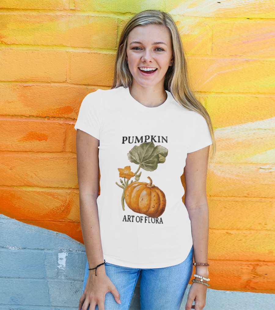 Pumpkin Art Of Flora Botanical T-Shirt