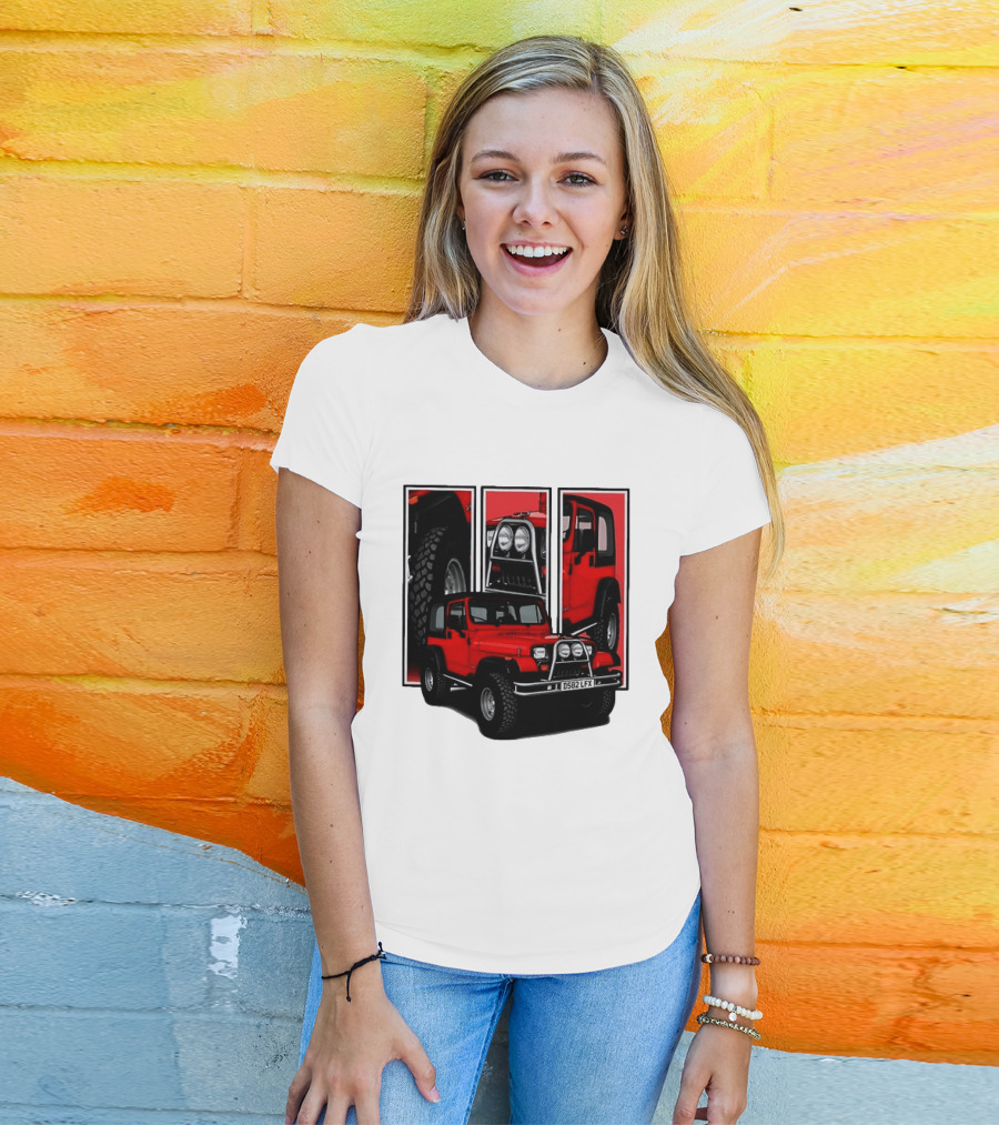 Red Jeep Wrangler 4x4 Off Road Adventure Vehicle Four Wheel Drive T-Shirt