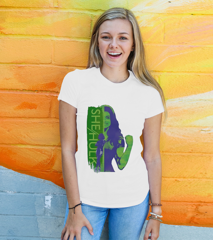 She Hulk Marvel Superhero Jennifer Walters Comic Style Heroic Pose T-Shirt