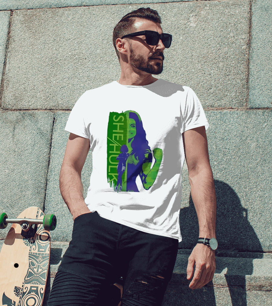 She Hulk Marvel Superhero Jennifer Walters Comic Style Heroic Pose T-Shirt