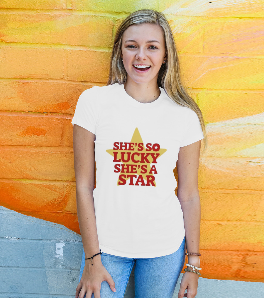 She's So Lucky She's A Star Yellow Star T-Shirt