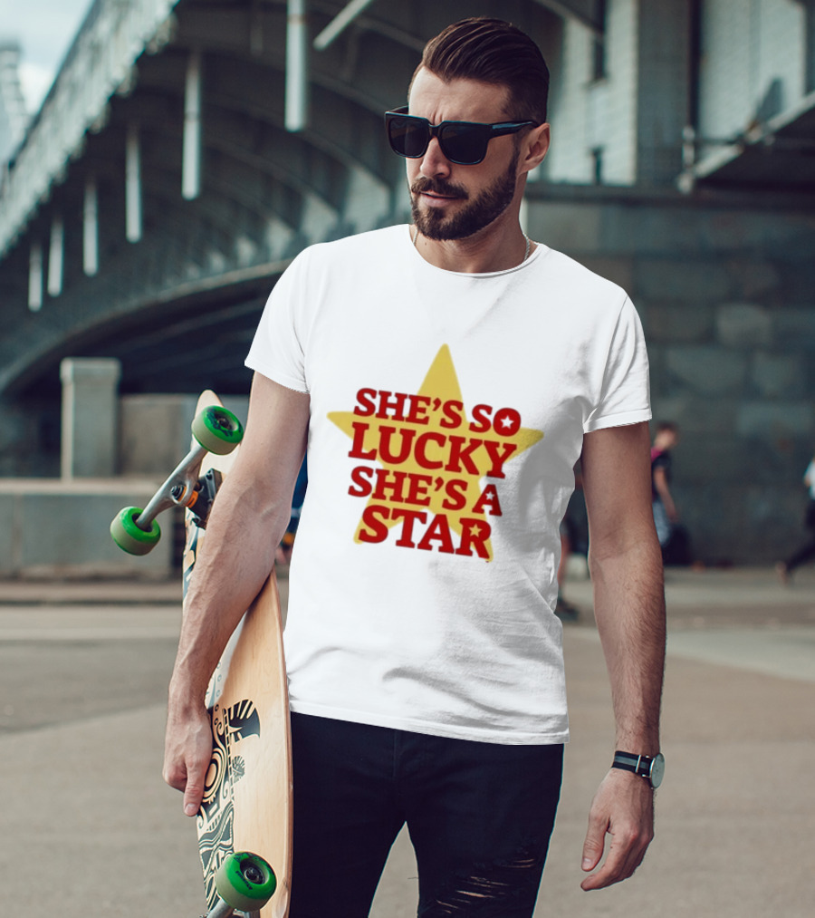 She's So Lucky She's A Star Yellow Star T-Shirt