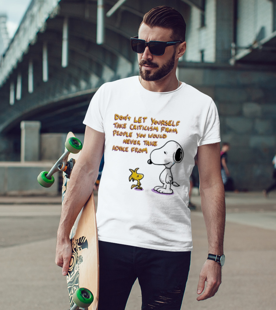 Snoopy Advice Criticism Peanuts Woodstock T-Shirt