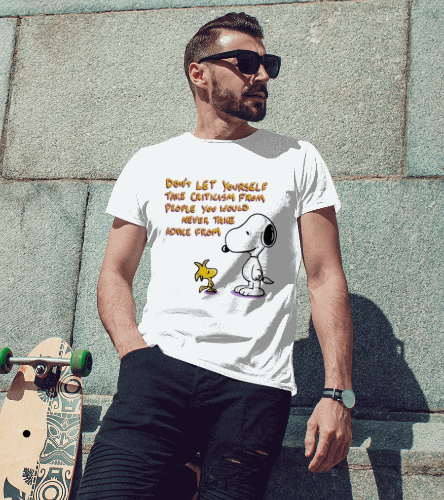 Snoopy Advice Criticism Peanuts Woodstock T-Shirt
