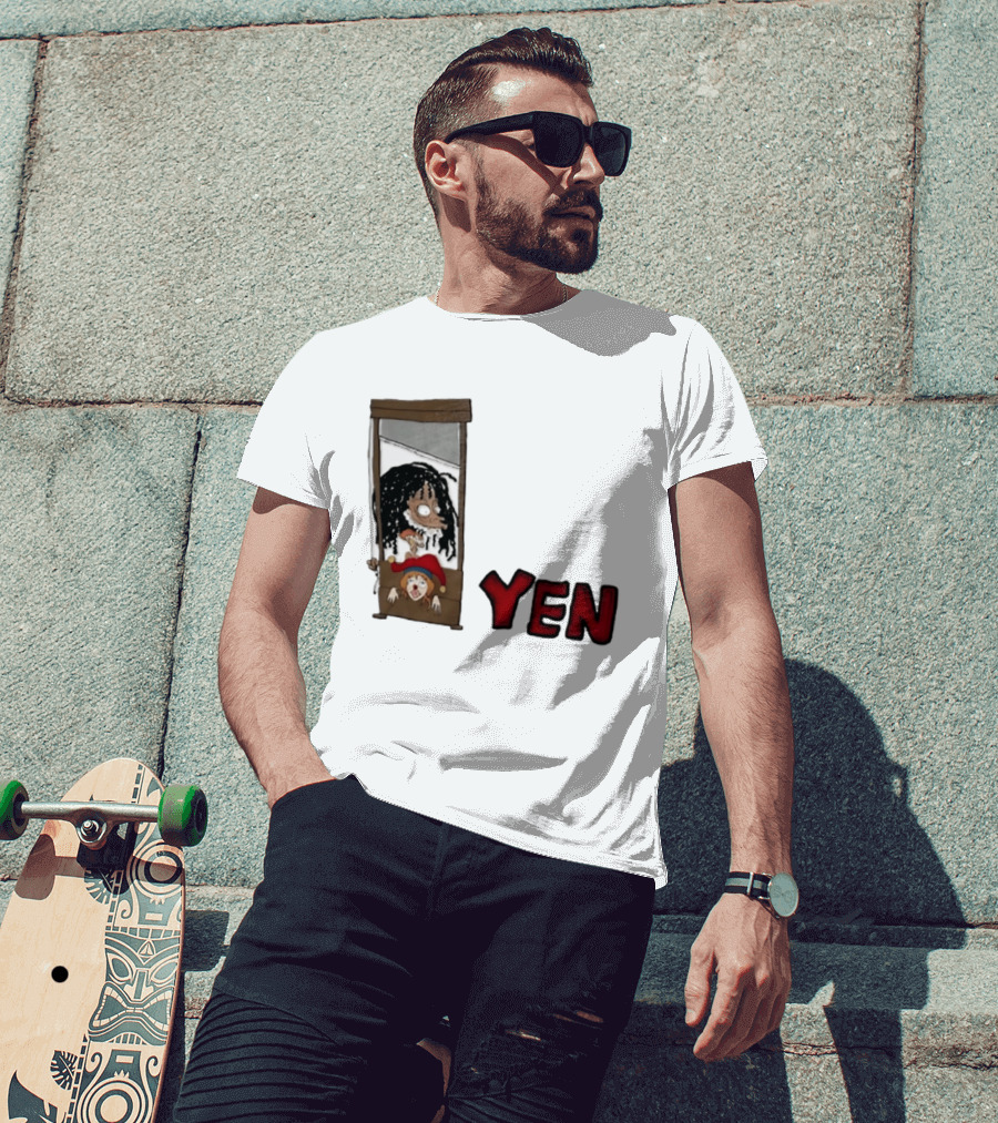 Yen Guillotine Clown Head Cartoon T-Shirt