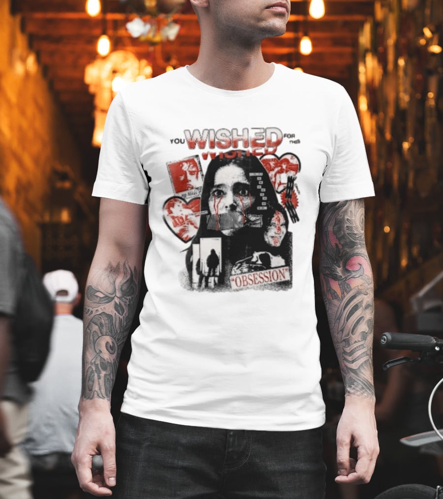 You Wished For This Obsession Nikki Halftone Gagged Woman Blood Tears Collage T-Shirt