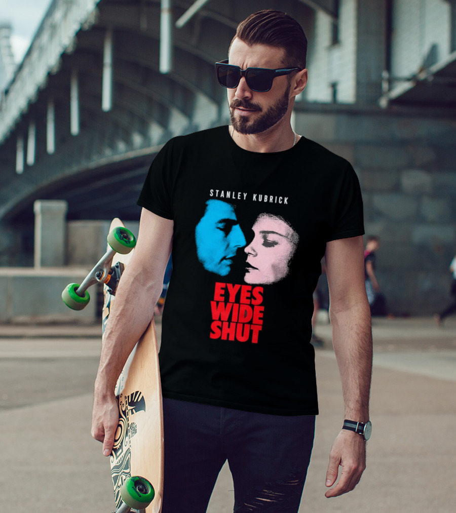 Stanley Kubrick Eyes Wide Shut Blue And Pink Faces T-Shirt
