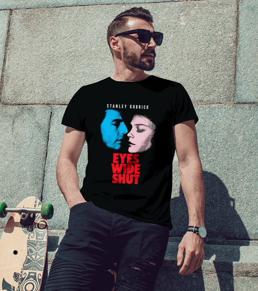 Stanley Kubrick Eyes Wide Shut Blue And Pink Faces T-Shirt