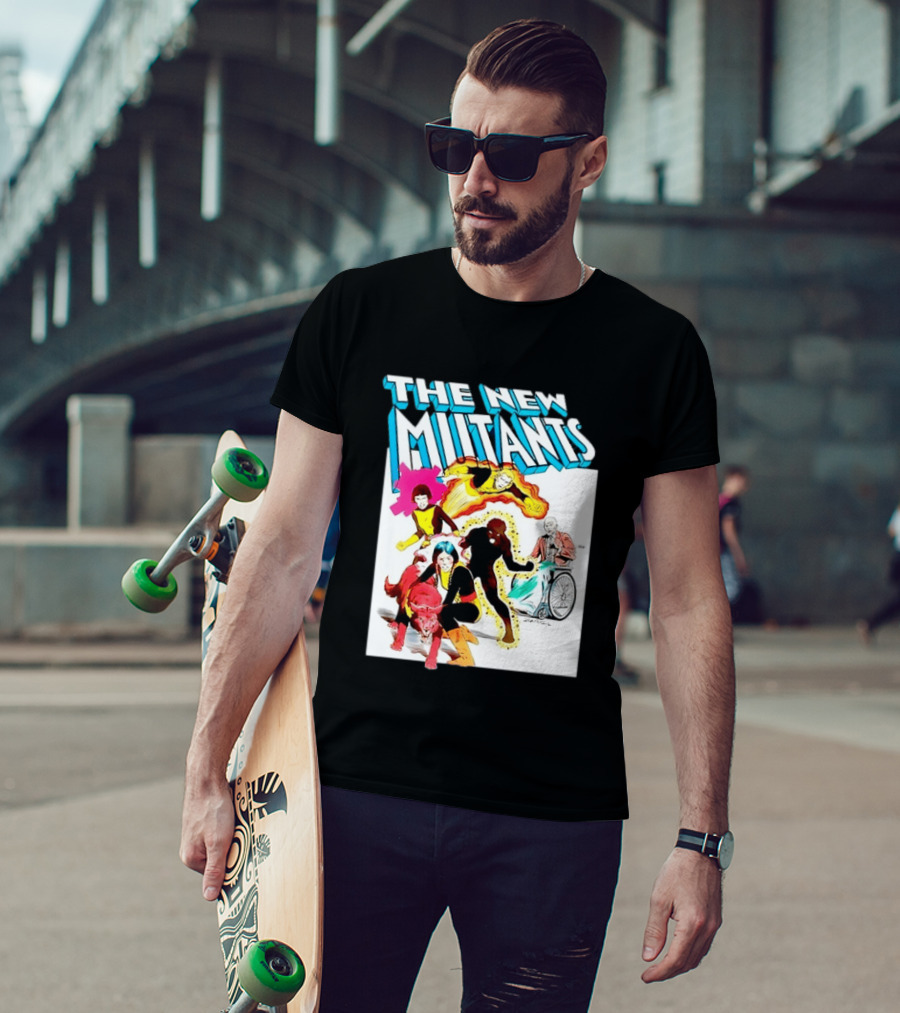 The New Mutants Marvel Comic Book Cover Featuring Iconic Characters T-Shirt