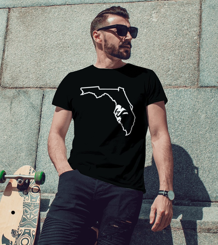 Miami Florida State Seminoles Outline Map T-Shirt