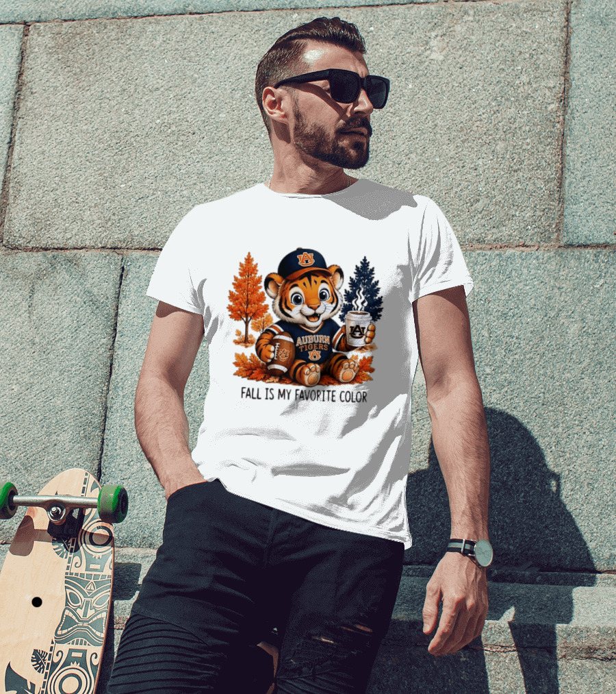 Auburn Tigers Fall Is My Favorite Color Football And Coffee Tiger T-Shirt