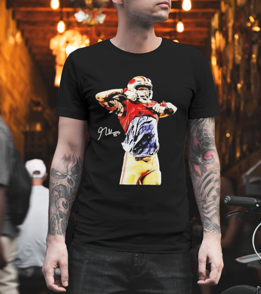 George Kittle Autograph San Francisco 49ers Football Celebration T-Shirt