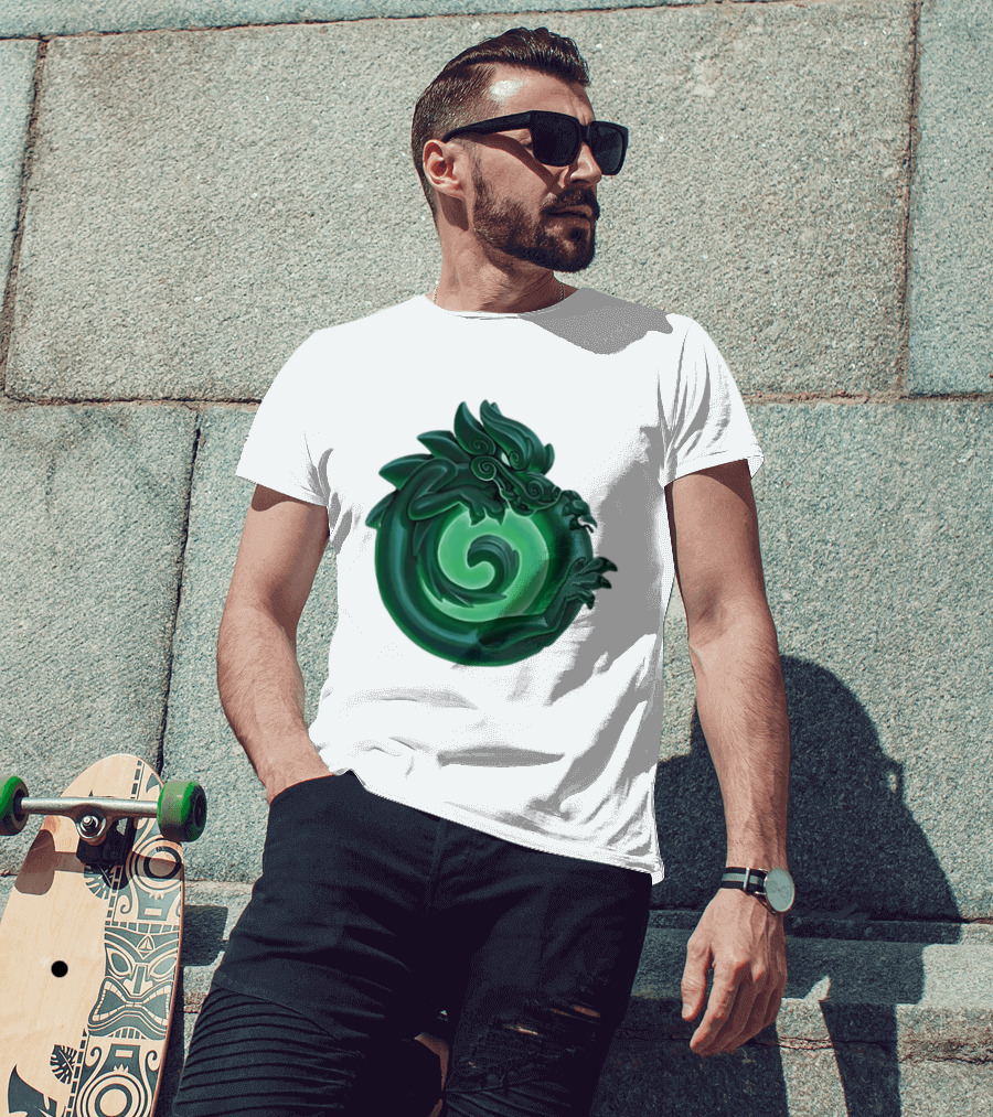 Green Jade Dragon Ouroboros Mythology Symbolic T-Shirt