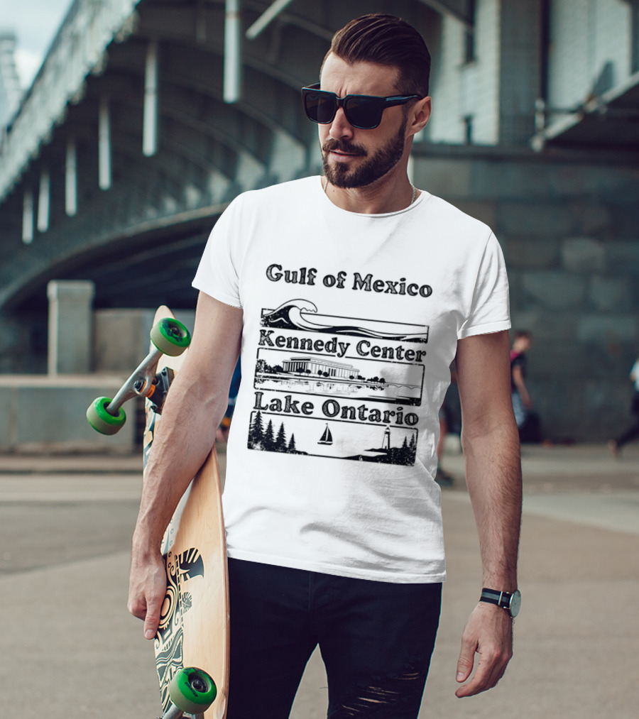 Gulf Of Mexico Wave Kennedy Center Building Lake Ontario Sailboat Scene T-Shirt