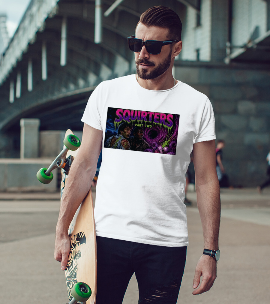 Squirters Part Two 1980s Horror Creature Scene T-Shirt