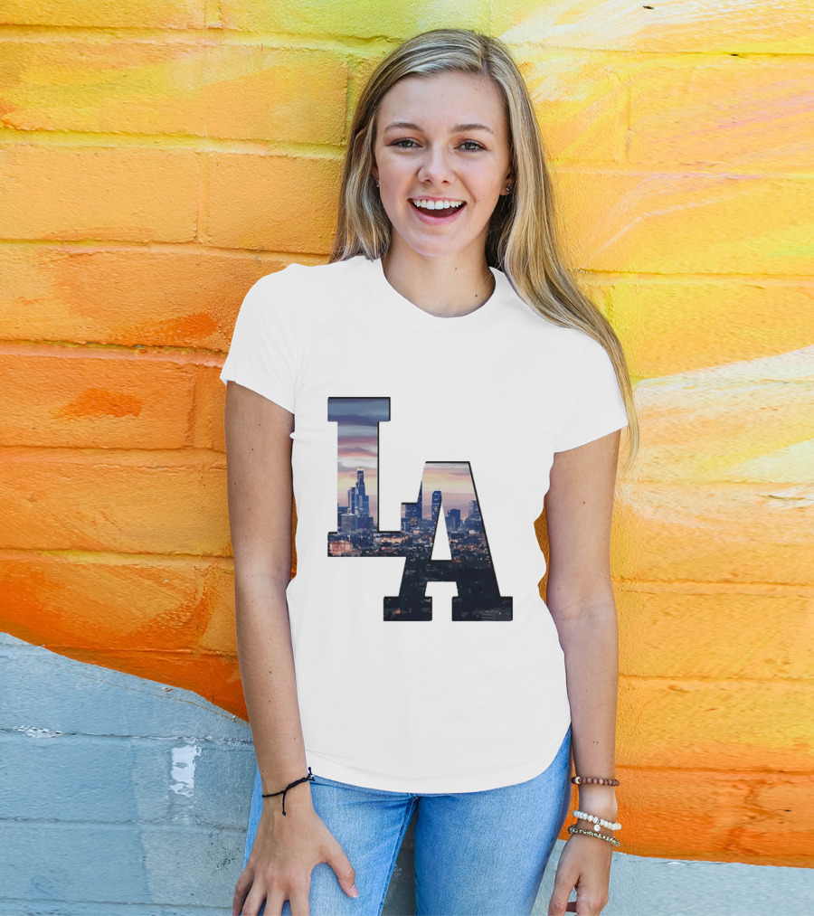 Los Angeles City Skyline LA California Sunset View T-Shirt