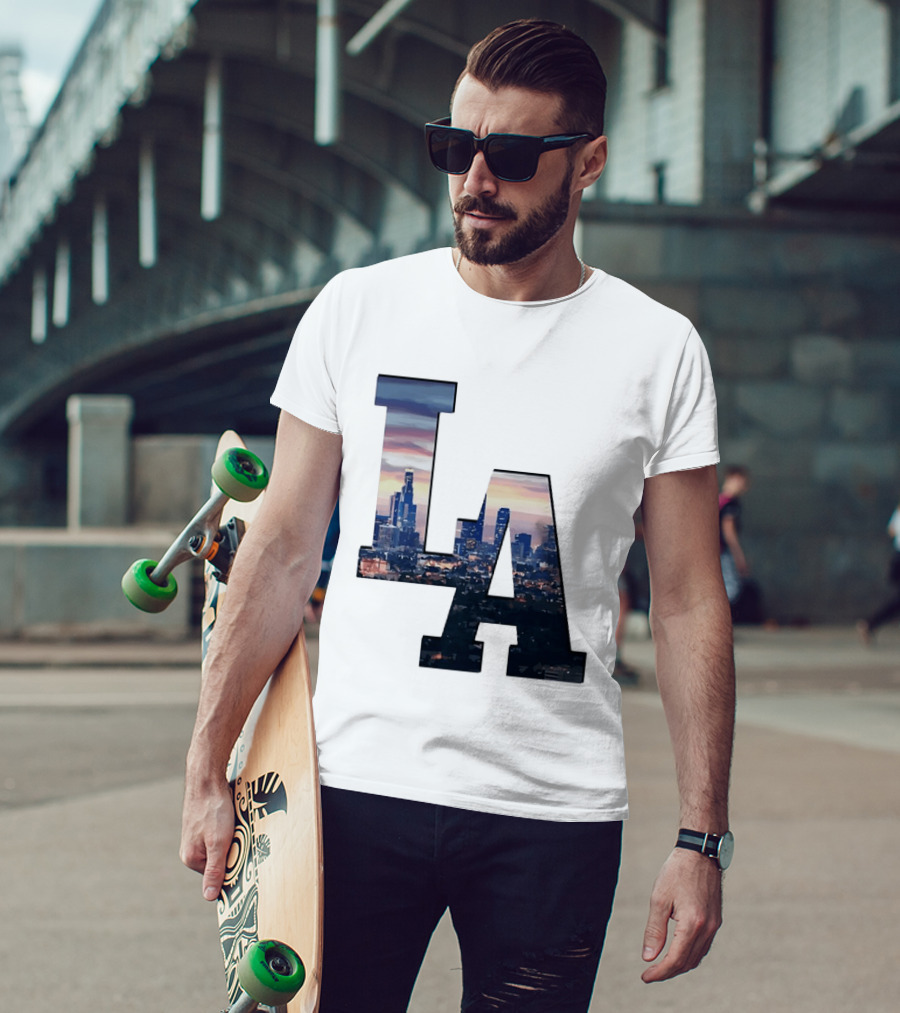 Los Angeles City Skyline LA California Sunset View T-Shirt