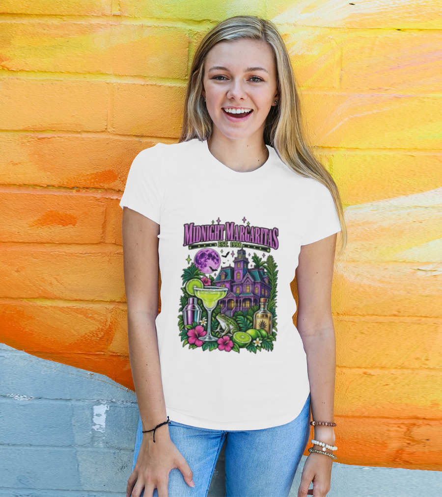 Midnight Margaritas Est. 1998 Haunted Mansion Tropical Vibes Lime And Moon Magic T-Shirt