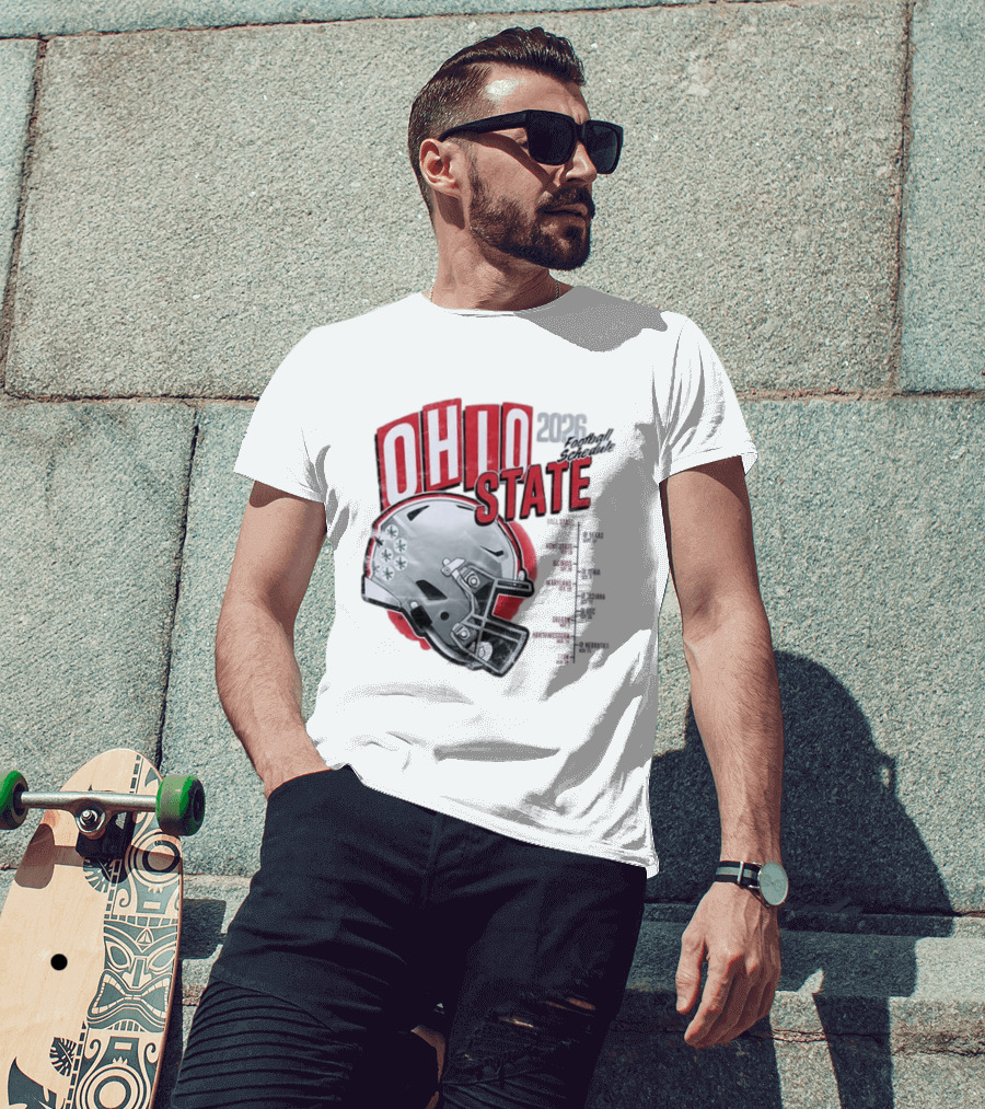 Ohio State Buckeyes 2026 Football Schedule Helmet T-Shirt