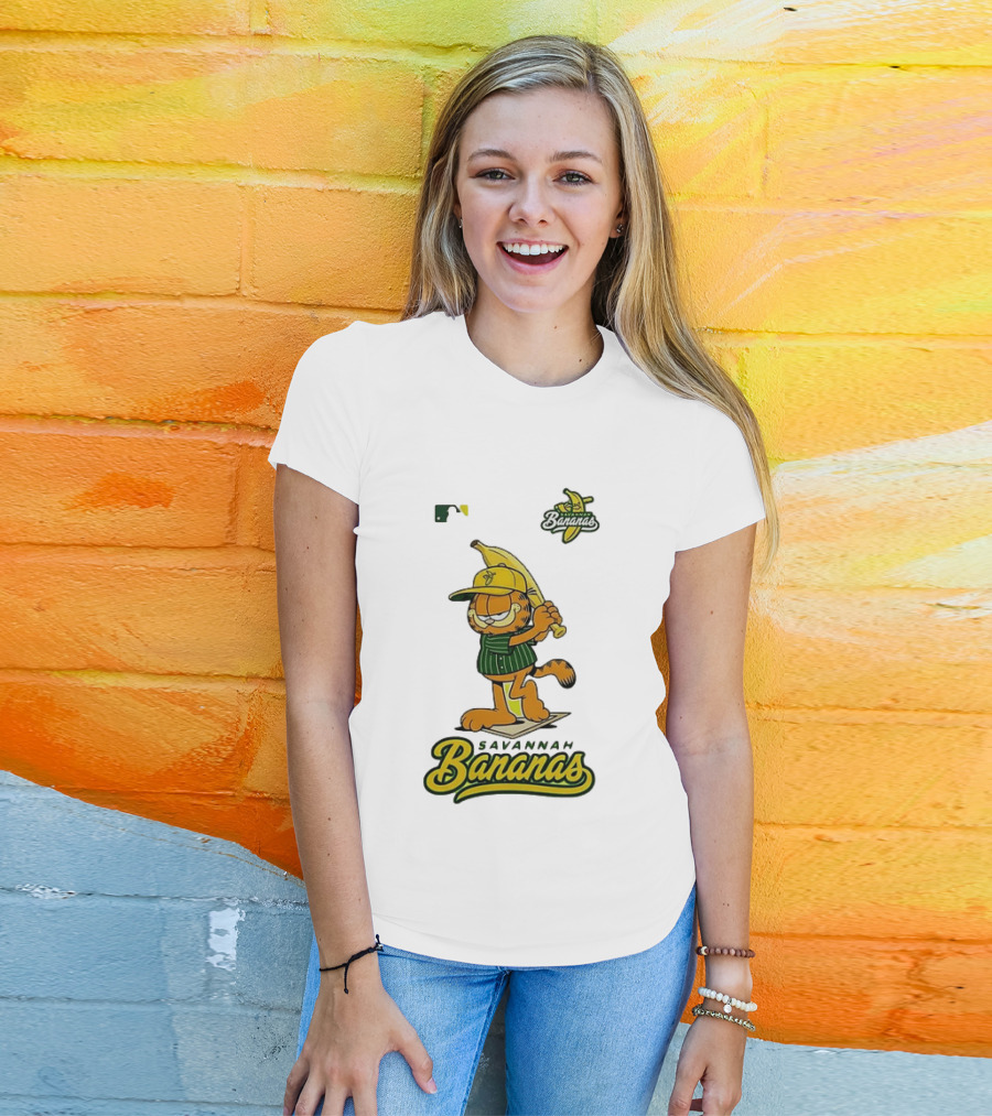 Savannah Bananas Cartoon Orange Cat Baseball MLB T-Shirt