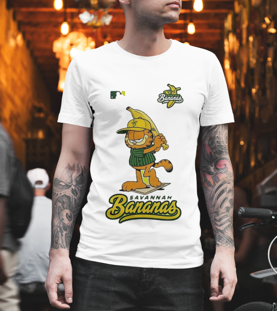 Savannah Bananas Cartoon Orange Cat Baseball MLB T-Shirt