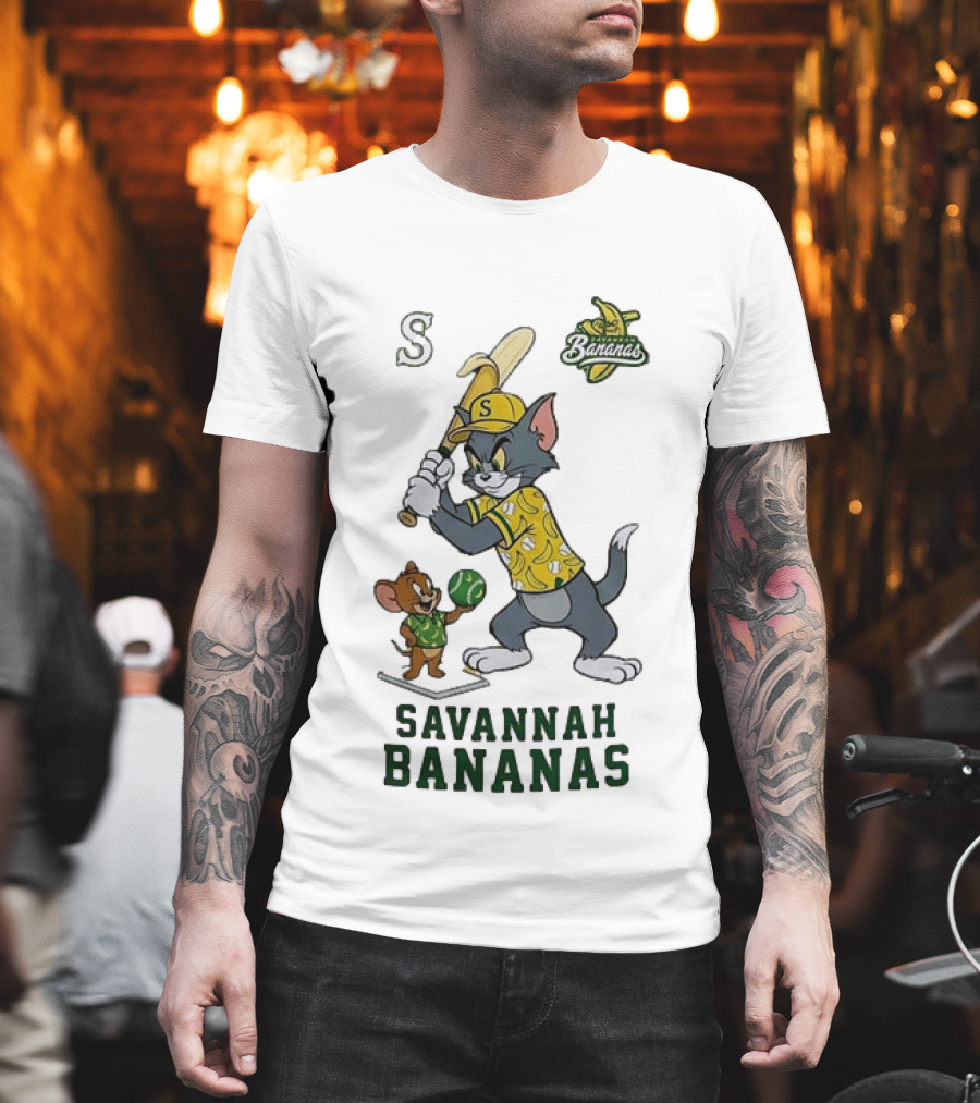 Tom And Jerry Savannah Bananas Baseball Fan T-Shirt