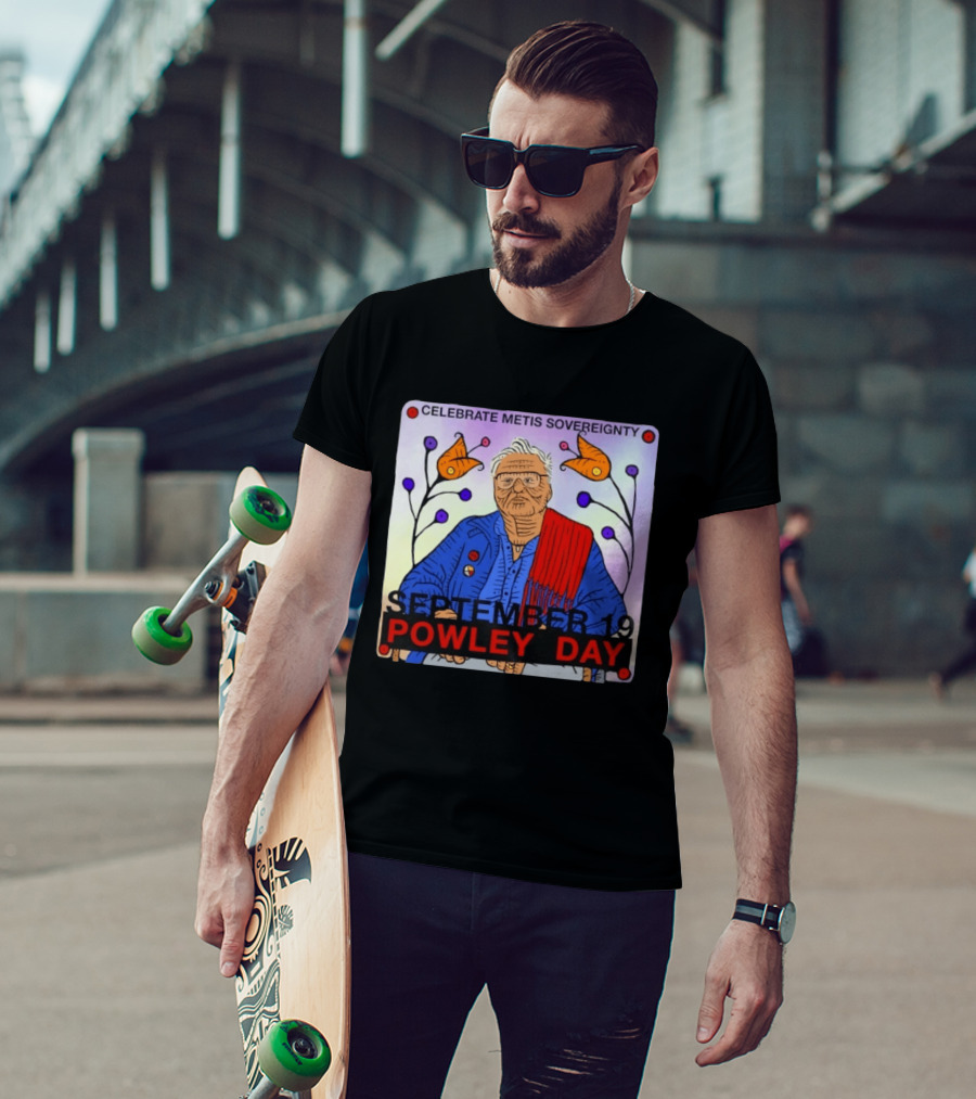 Celebrate Metis Sovereignty September 19 Powley Day With Elder Illustration And Floral Accents T-Shirt