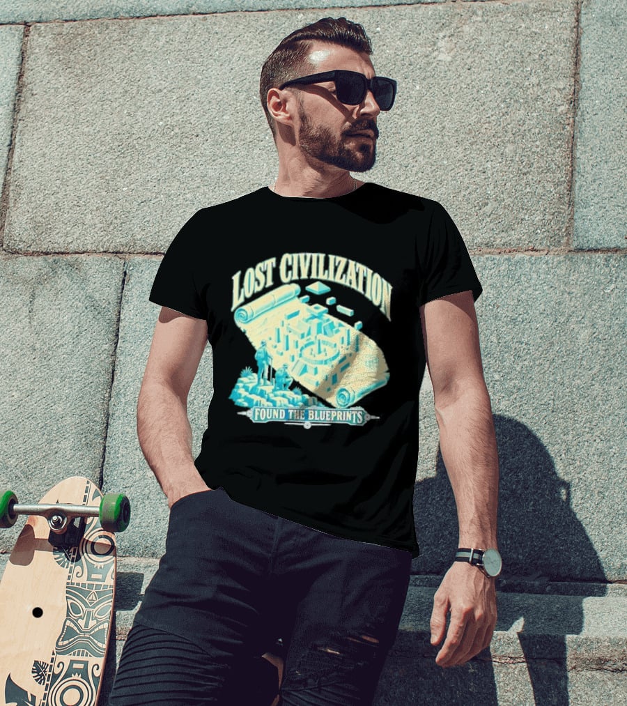 Lost Civilization Ancient Exploration Found Blueprints T-Shirt