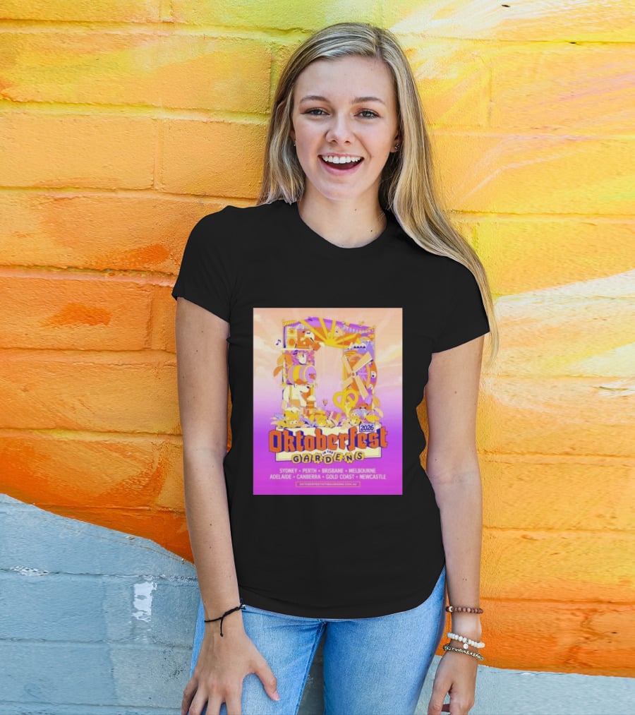 Oktoberfest In The Gardens 2026 Australian Tour Sydney Perth Brisbane Melbourne Adelaide Canberra Gold Coast Newcastle T-Shirt